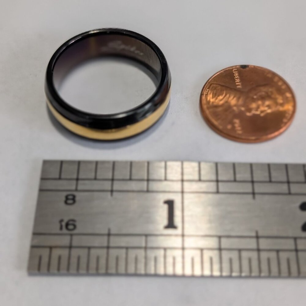 Black Gold Tungsten Carbide Ring Size 9.5 by Spikes - Picture 7 of 16
